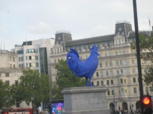Blue Rooster in Trafalga Square.