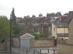 View of the "stacks" from our apartment (flat") in West Ealing.